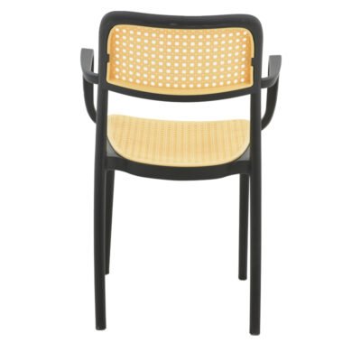 Πολυθρόνα Westley pakoworld pp φυσικό-μαύρο 58x47x81εκ - Image 5